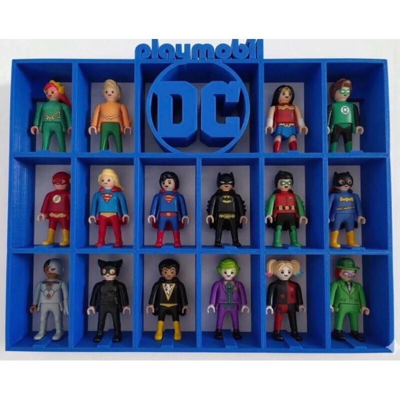 Display para Mini Figuras Colecionáveis | Expositor Bonecos 16 Nichos | Suporte Organizador Playmobil DC Kinder ovo