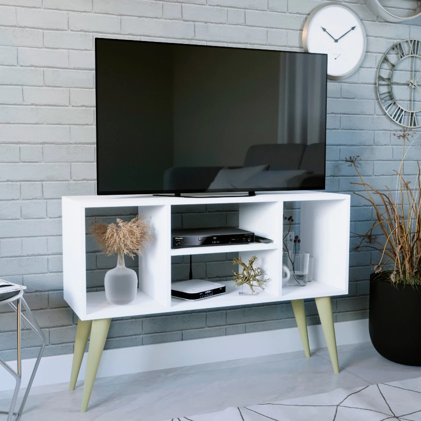Rack para TV até 40 Polegadas Retrô Moderno para Sala e Quarto Compacto Noruega