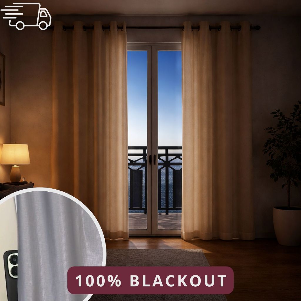 Cortina Blackout PVC Cinza com Voil Liso Bloqueia 100% Luz