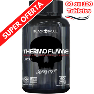 Termogênico Thermo Flame - 60/120 Tabletes Black Skull - Suplemento em Pó Caveira preta em Oferta na Shopee