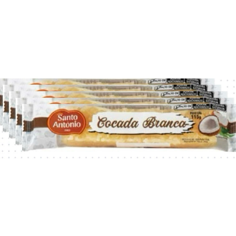 kit  5 cocada branca barra 115g santo Antônio