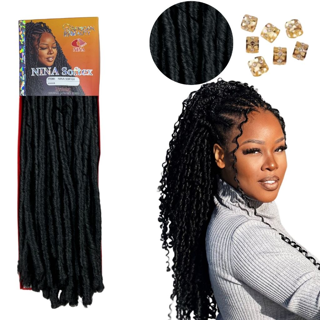 Cabelo Nina Softex Fibra Japonesa Kanekalon 100g African beauty Cacheado Crochet Braid