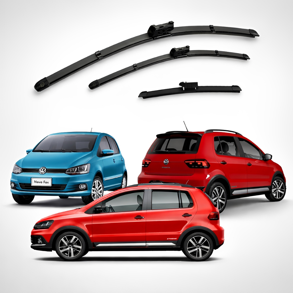 Jogo 3 Palhetas Limpador Parabrisa Silicone Chuva Fox 2003 a 2022 em Oferta na Shopee
