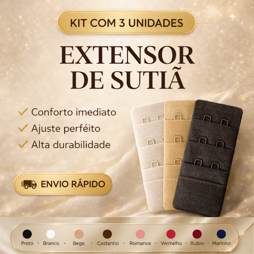 Kit 3 extensor de sutiã prolongador de Sutiã colchete 3 regulagens extensores de sutien 2 ganchos extensor 3 linhas em Oferta na Shopee