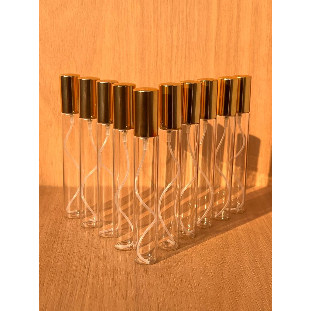 10 Frascos Vidro Borrifador Amostra Válvula Luxo Ouro Branco Portátil 15ml em Oferta na Shopee