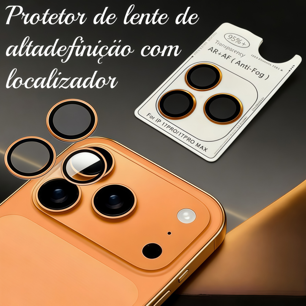 inclui aplicador de posicionamento e ferramenta de remoção Protetor de lente para iPhone 17 Pro iPhone 17 Pro Max