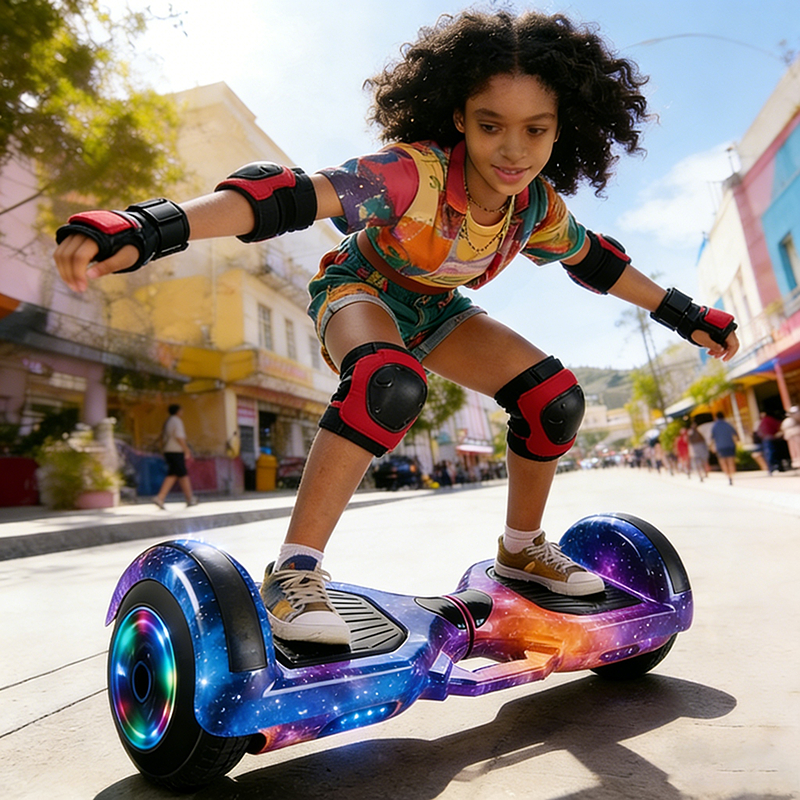 Hoverboard elétrico com dupla voltagem velocidade máxima de 13 km/h conexão Bluetooth LED rodas de 6,5 polegadas