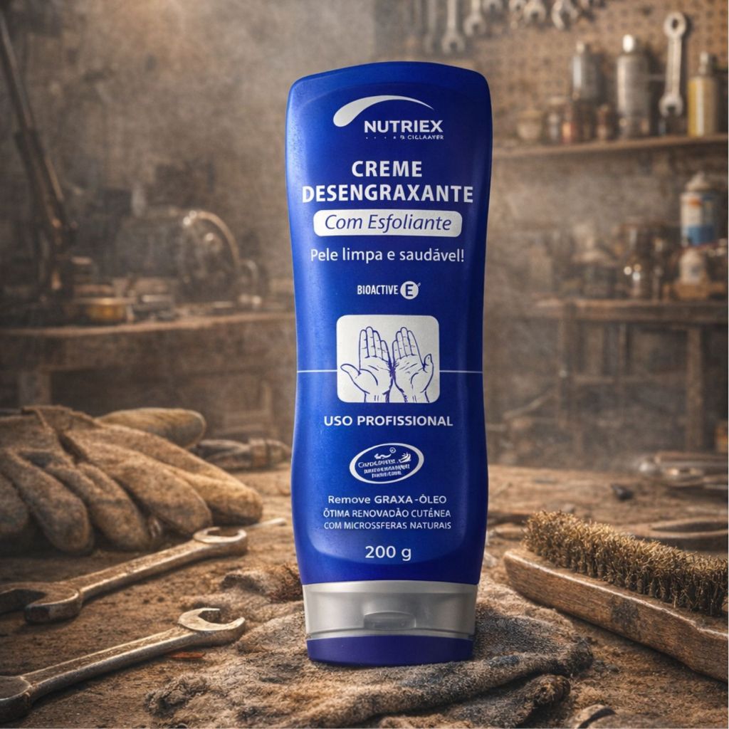 Creme Desengraxante Profissional Com Esfoliante Tira Graxa 200g Nutriex Proteção Limpeza Graxa Óleo