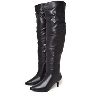 Bota Feminina Over The Knee Salto Bico Fino Preto DUBUY  GLAM 1710FG em Oferta na Shopee
