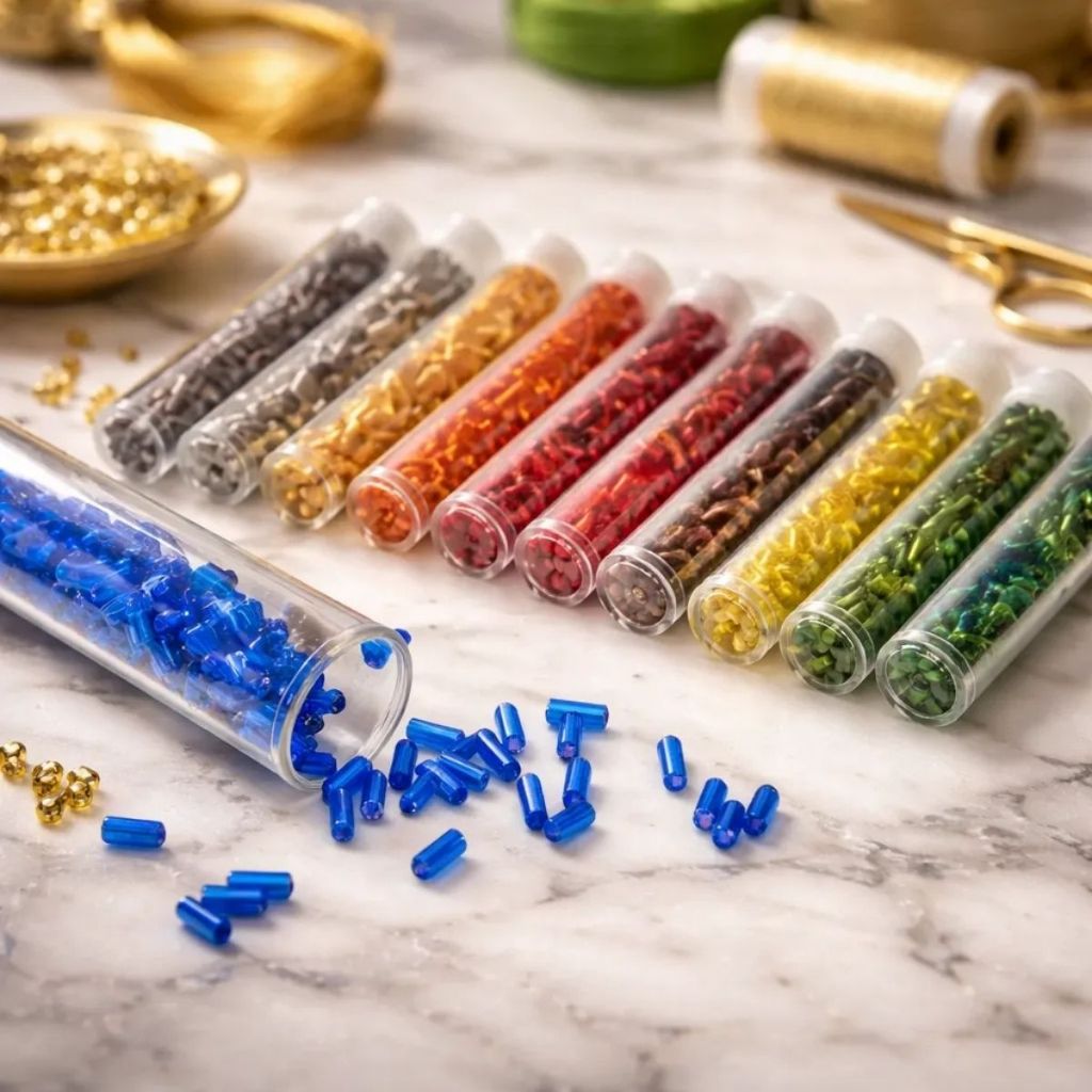 Tubos Glitter Miçanga Decoração Artesanato Miçanga Escolar Glitter Estrela Flor 8 gramas