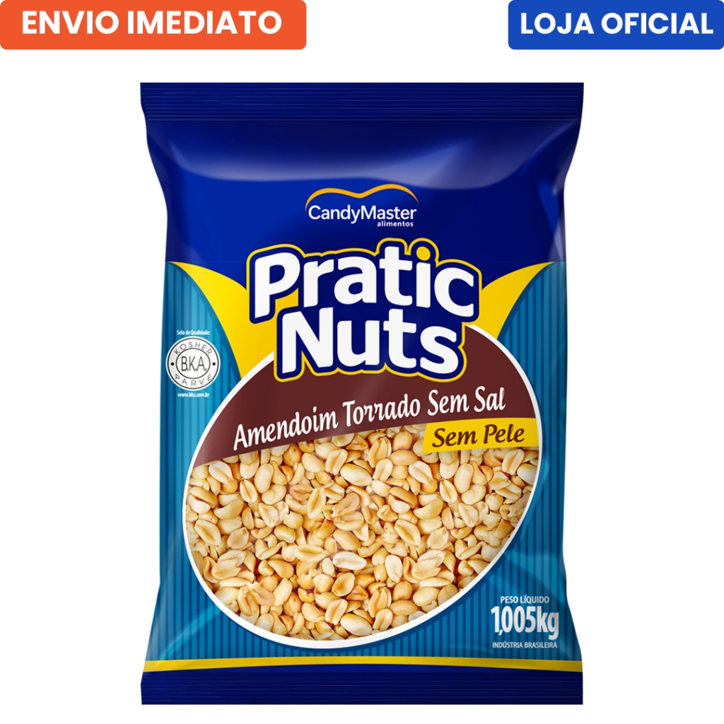 Amendoim Torrado Sem Pele e Sem Sal 1,005 kg