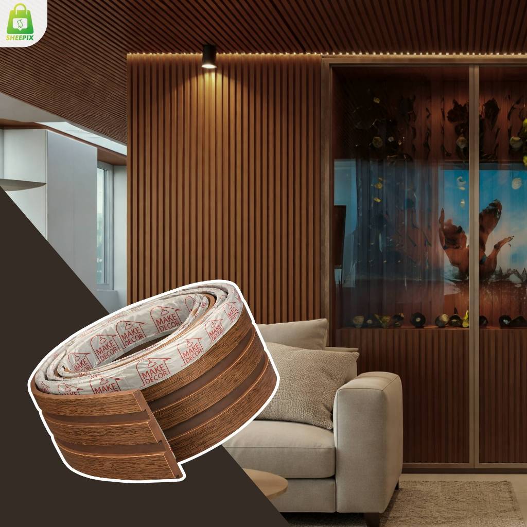 Ripado em EVA 10cm x 10m x 10mm Cor Marrom Borracha Moderno realista efeito Madeira