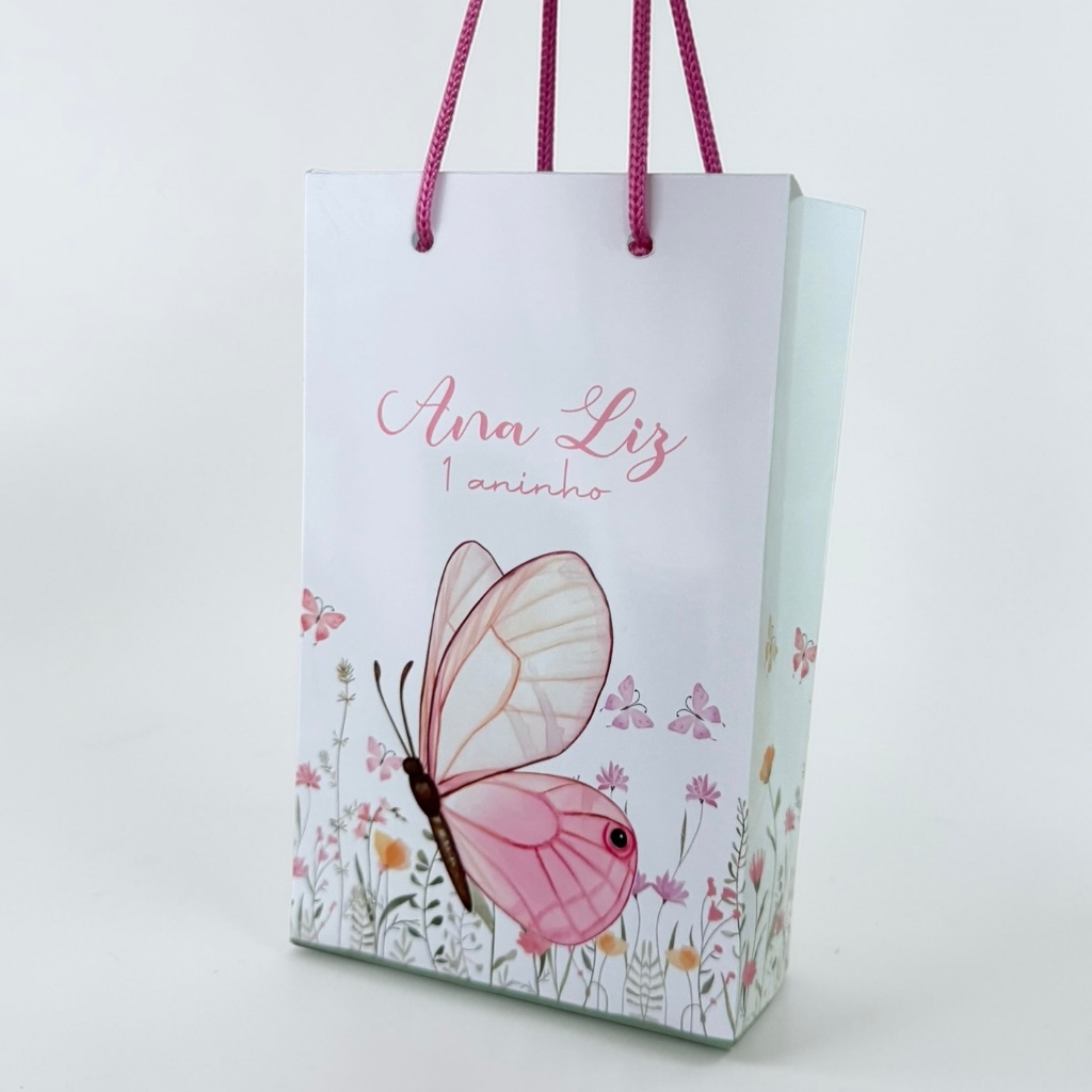 Sacolinha personalizada Jardim Encantado das Borboletas PEGUE E MONTE | Personalizados lembrancinhas mimos