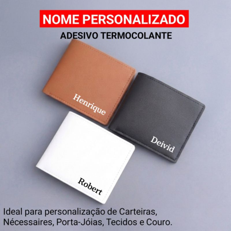 Adesivos 2/5/10/15/20/30 Nomes personalizados adesivos termocolantes para carteira e porta cartão