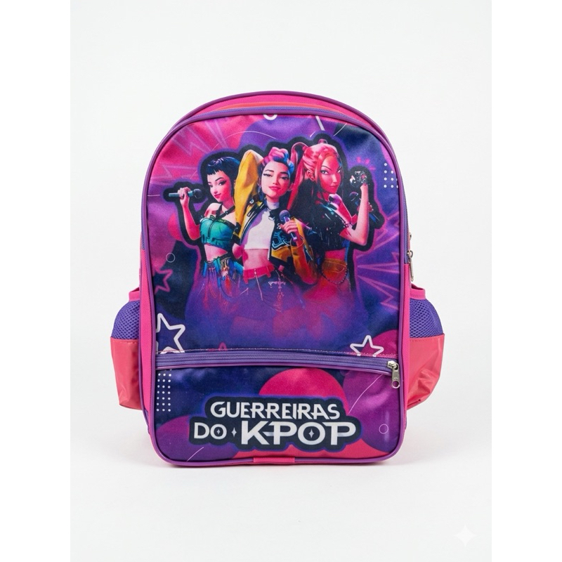 Mochila bolsa menina guerreiras do kpop huntrix infantil tamanho grande
