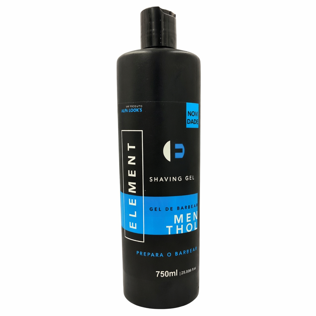 Gel de Barbear Element Menthol 750ml  Shaving Gel Refrescante Alfa Look’s Prepara o Barbeado | Barbeiro Profissional