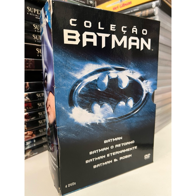 Box Batman 4 Filmes DVD Coleção Clássica Completa O Retorno Eternamente Batman & Robin Excelente Estado