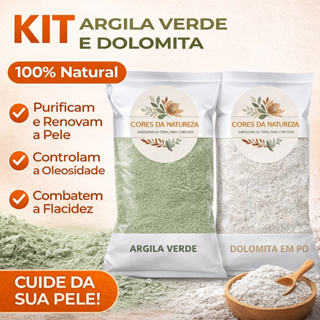 Kit Skincare Argilas 1 dolomita e 1 argila verde 100% pura em Oferta na Shopee
