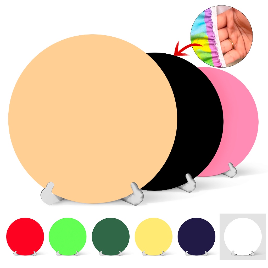 Painel Redondo Cores Lisas Festa Aniversário Decoração Tecido Elástico 50Cm em Oferta na Shopee