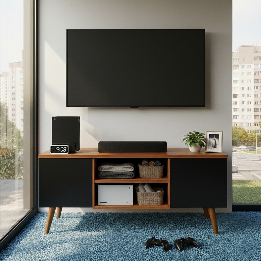 Buffet Aparador Para Sala Com 2 Portas Rack Para Tv 50 Polegadas