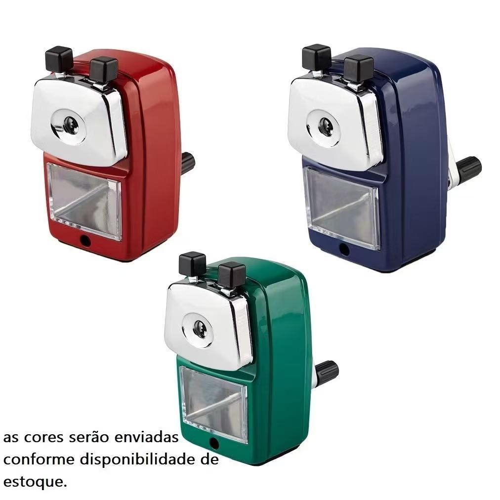 Apontador Manual Mesa Apara de Lapis Gaveta Transparente