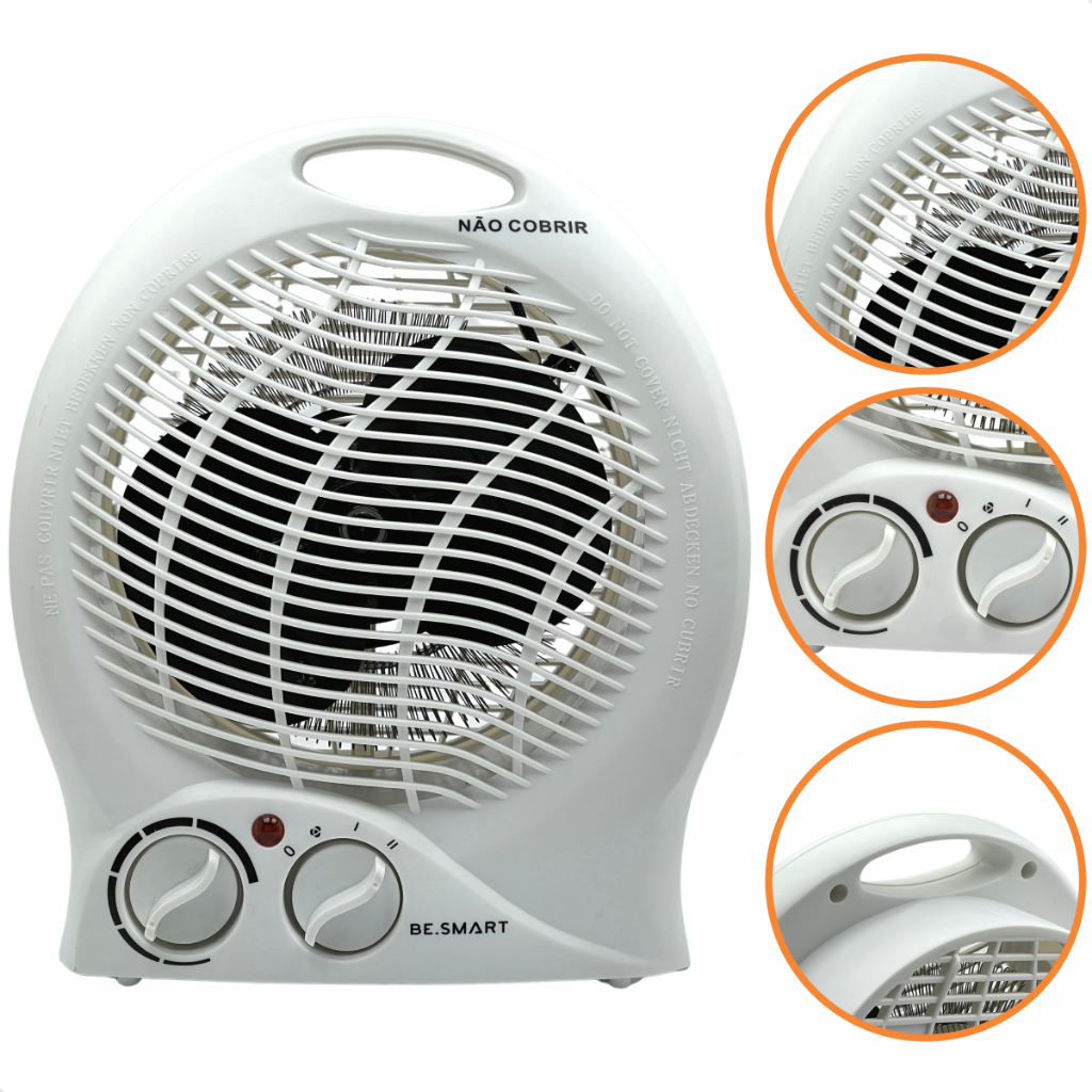 Aquecedor De Ar Portátil Elétrico 1500w Potência Controle Temperatura Aquece Ventilador 220v