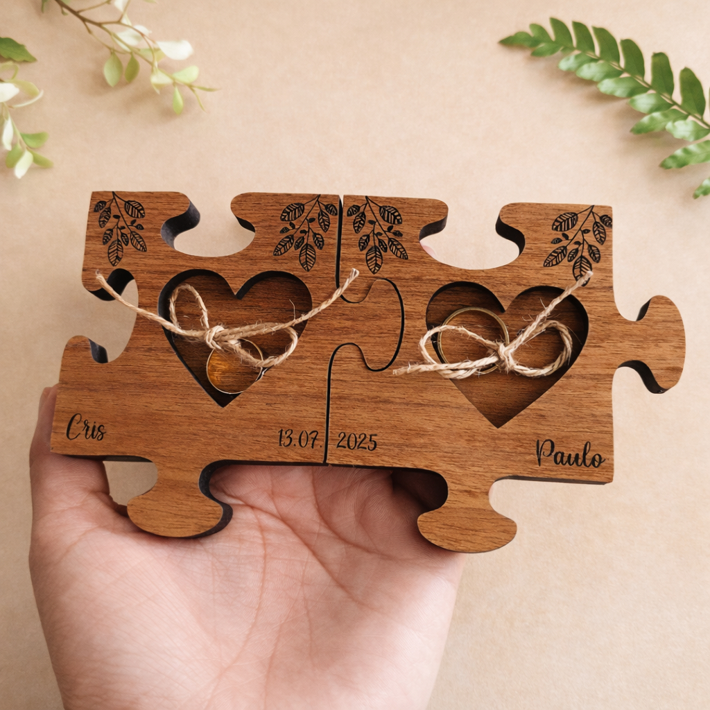 Porta alianças rústico boho minimalista Personalizado