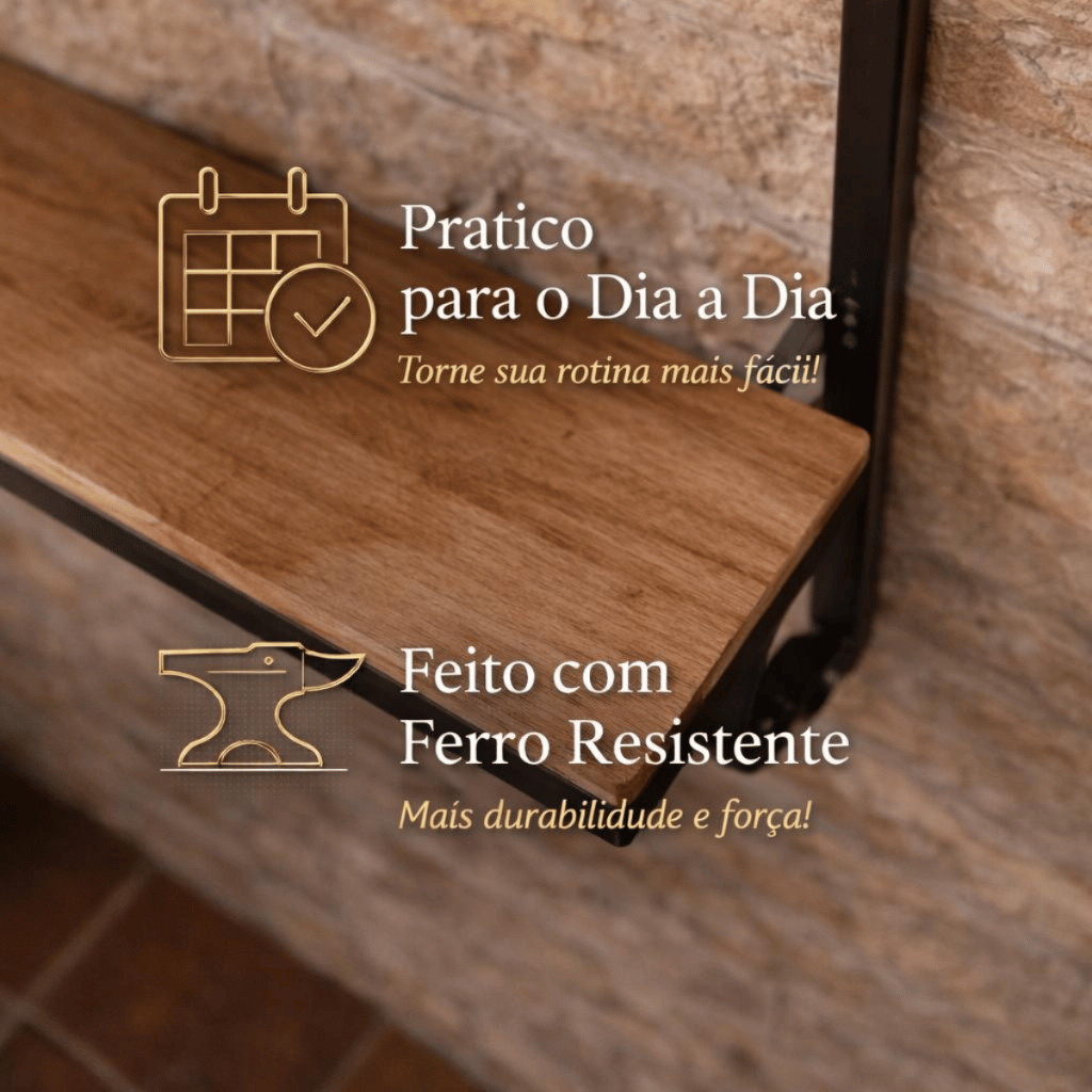 Prateleira Cozinha Dupla Com Gancho Para Caneca Galinha Decoração Porta Tempero