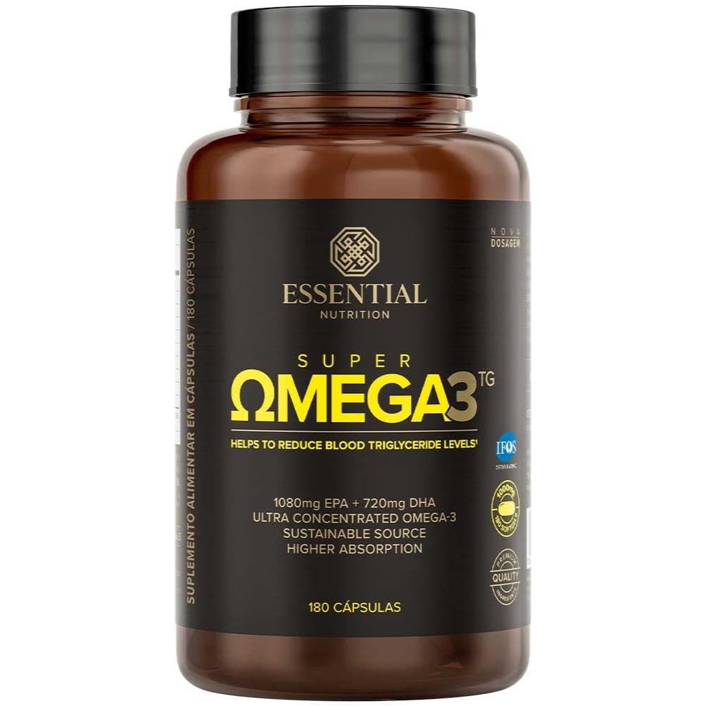 Super OMEGA 3 tg 1000mg 180 Cápsulas Essential Nutrition 1000MG por capsula