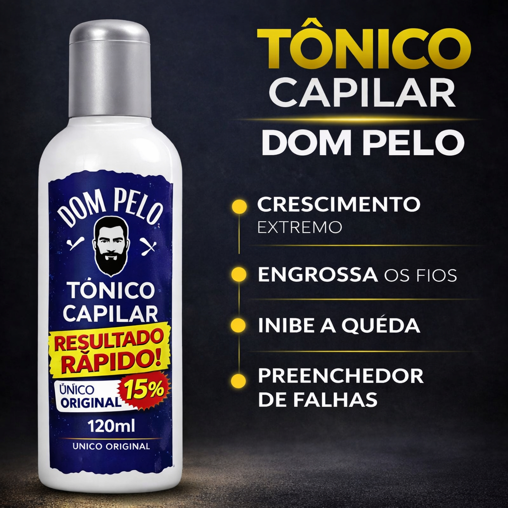 Tônico Capilar Dom Pelo Original Para Cabelo Barba e Sobrancelha Uso Masculino e Feminino