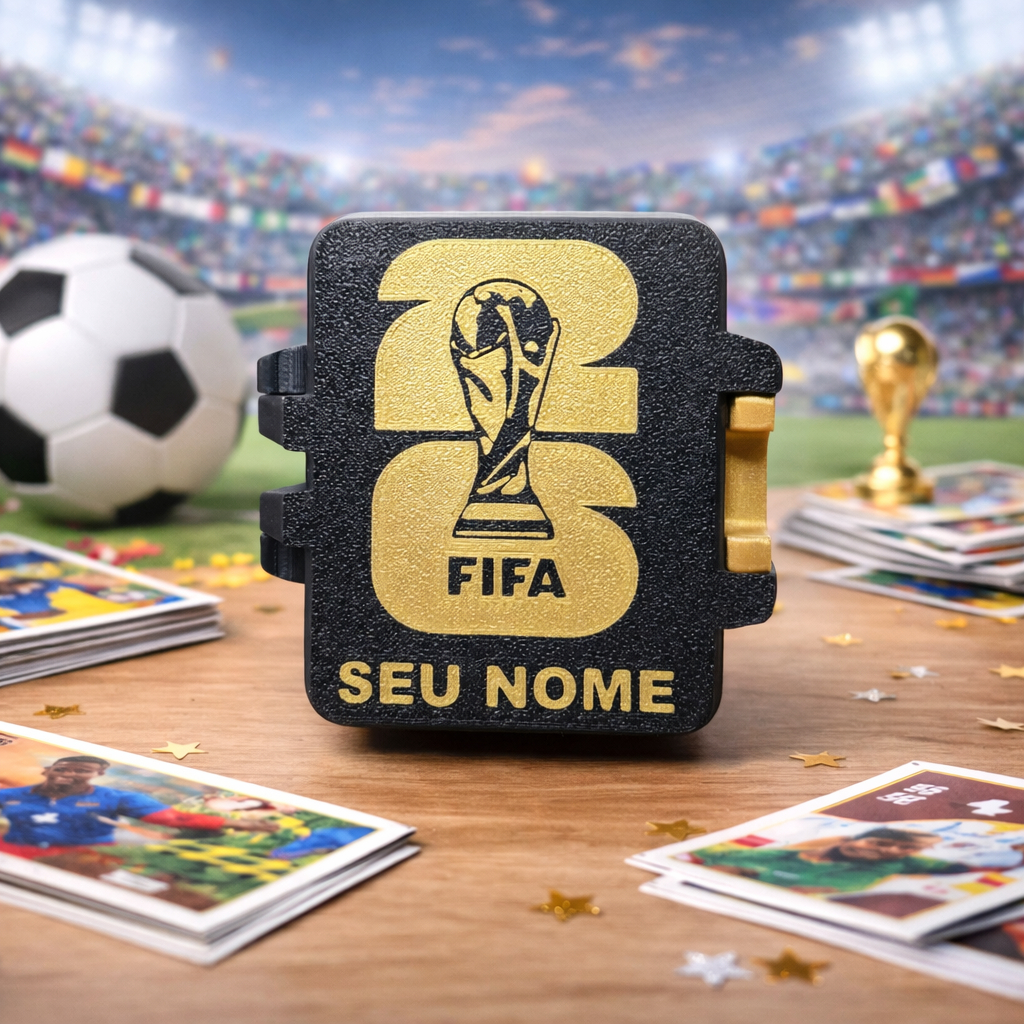 Estojo Organizador Personalizado Figurinhas Copa do Mundo 2026 - Porta Figurinhas, Case, Box