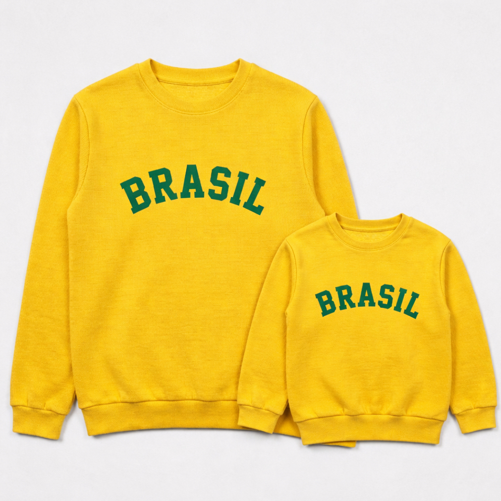 KIT MOLETOM PAI E FILHO BRASIL COPA DO MUNDO 2026