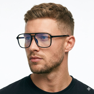 Óculos Aviador Lente Anti Luz Azul Unissex Armação S/ Grau Feminino Masculino Proteção Descanso Pc Gamer Estilo Moderno em Oferta na Shopee