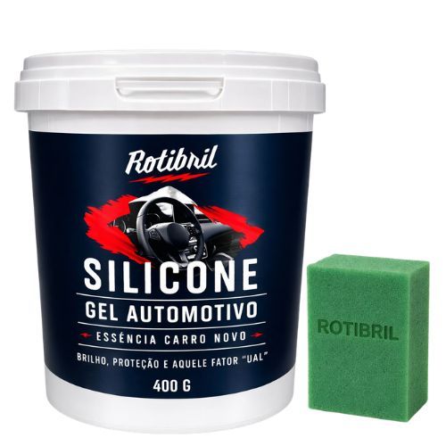Silicone GEL Automotivo 400 gramas - Aroma Carro Novo Renova e Protege Plásticos e Borrachas