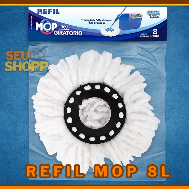 Refil para Mop Giratorio 360 8L 13,5 cm  Esfregão Microfibra Refis