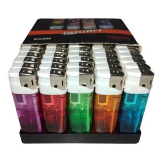 Kit Isqueiros Coloridos Transparentes Resistente para Revenda em Bares Restaurantes e (Sem Gás) Acendimento AutoClick