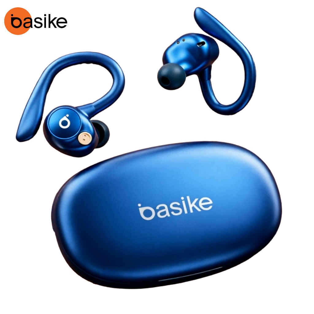 BASIKE Fone bluetooth barato Fones de ouvido sem fio Bluetooth com clipe para cancelamento de ruído e ganchos de orelha