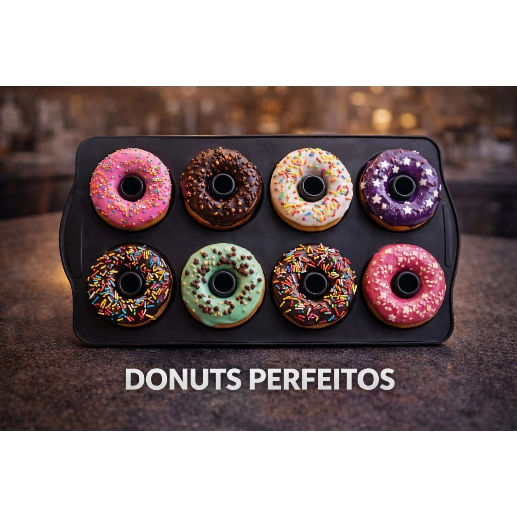 Forma Silicone Moldes 6 Cavidades Donuts Bolos Muffins Assadeira Resistente Cozinha Antiaderente