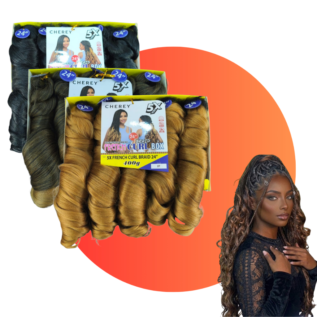 Cabelo Jumbo French Curl French Braids Cherey Trança Com Cachos 400g