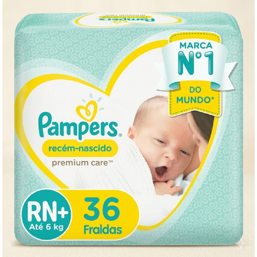 Fralda Pampers Recém-Nascido Tamanho RN+ 36 Unidades