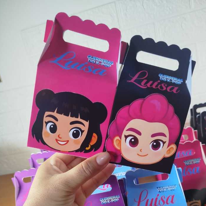 Caixinha Maletinha personalizada Guerreiras k pop – Pegue e Monte - fazemos qual quer tema