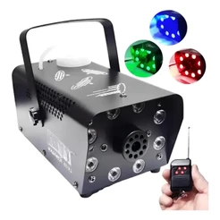 Máquina de Fumaça 750W LED RGB Strobo Controle Sem Fio Profissional DJ Festa Show Evento Bivolt Potente