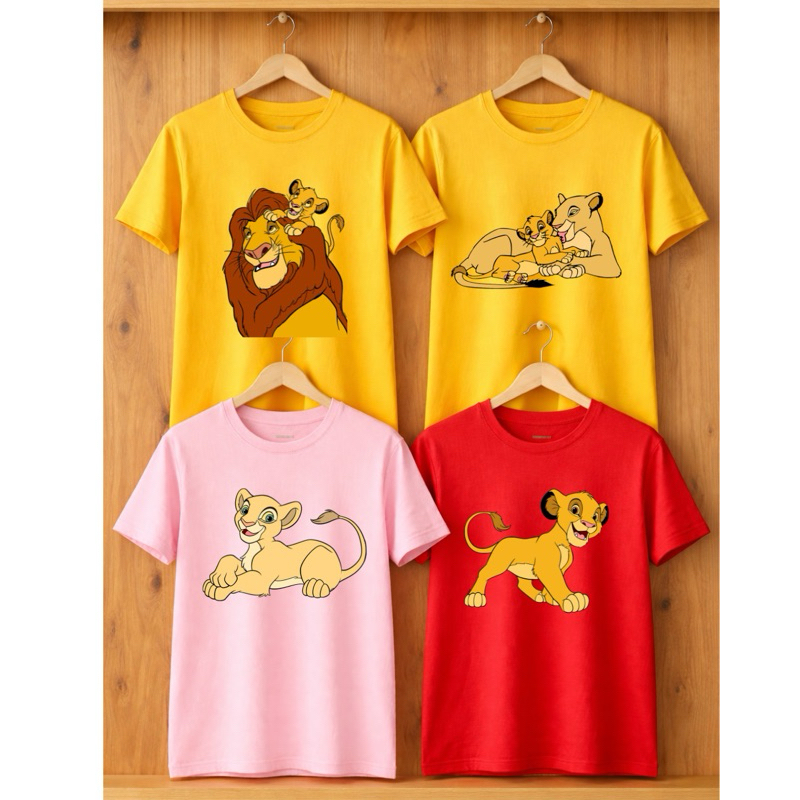 Camiseta Exclusiva Rei Leão Simba ou Nala ou Mufasa - Unissex Algodão - TAM 2 ao G3 - Festa Temática Família