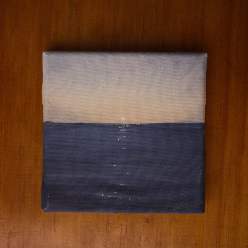 Quadro Pintura a Óleo Mar e Pôr do Sol | Mini | Obra Autoral