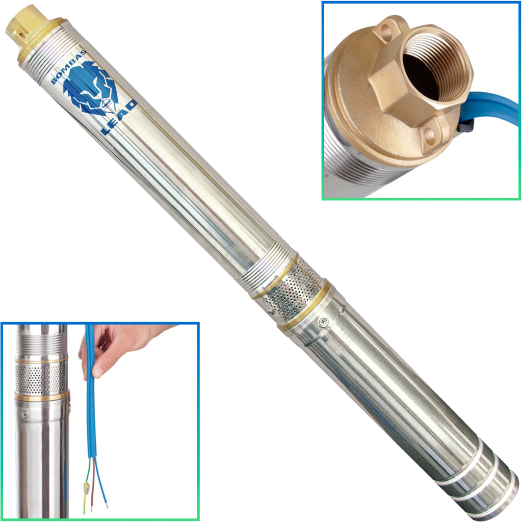 Bomba Submersa Leão 3R3PB-09 0.5cv 220V Monofásico 2 Fios Até 51 Metros