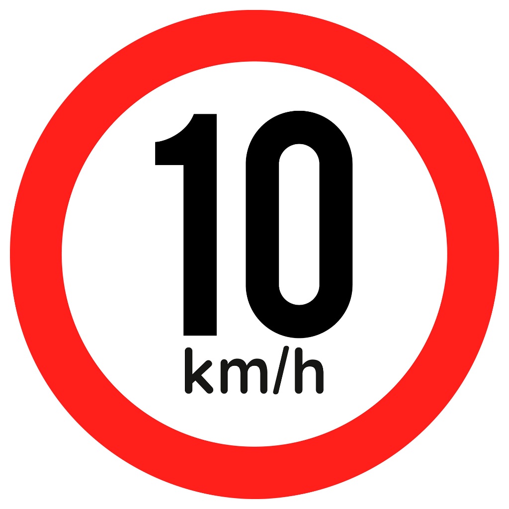 Placa Velocidade Máxima 10km/h Redonda Prédio Condominio Rua Estrada Estacionamento 45x45