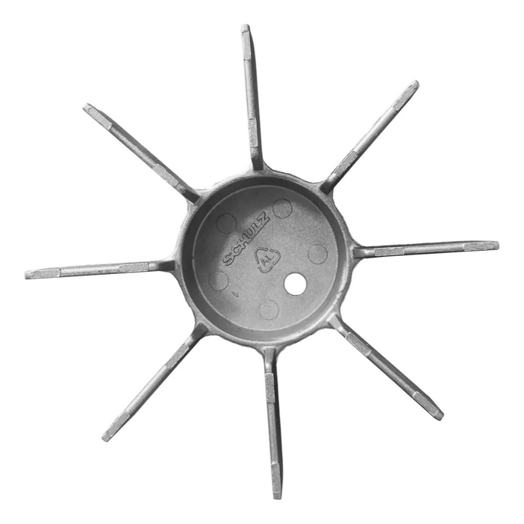 Ventilador Pá Reta Hélice Original Alumínio para Compressor de ar Schulz Csa 6.5 Silent Csa 7.5  Csa 7.8 Twister