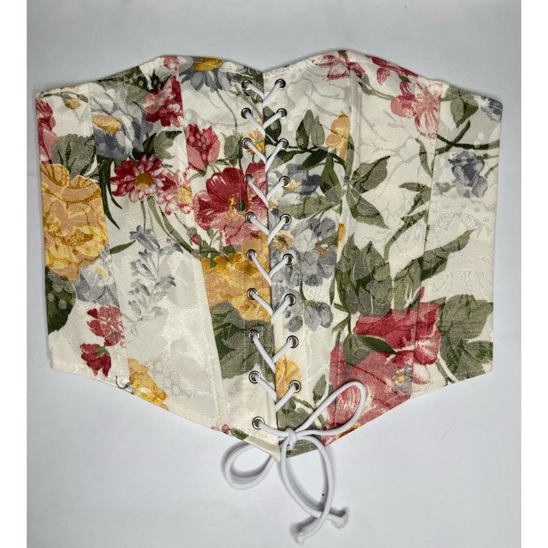 corset cropped floral ou florido modelador de cintura