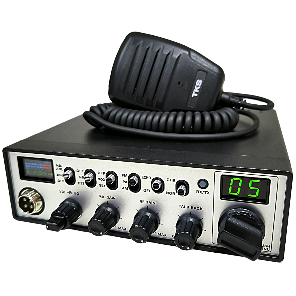 Rádio Movel/Base TKS PX 29 PRO Classic - 480 Canais - AM/FM beep echo Prata Novo na Caixa + NF-e