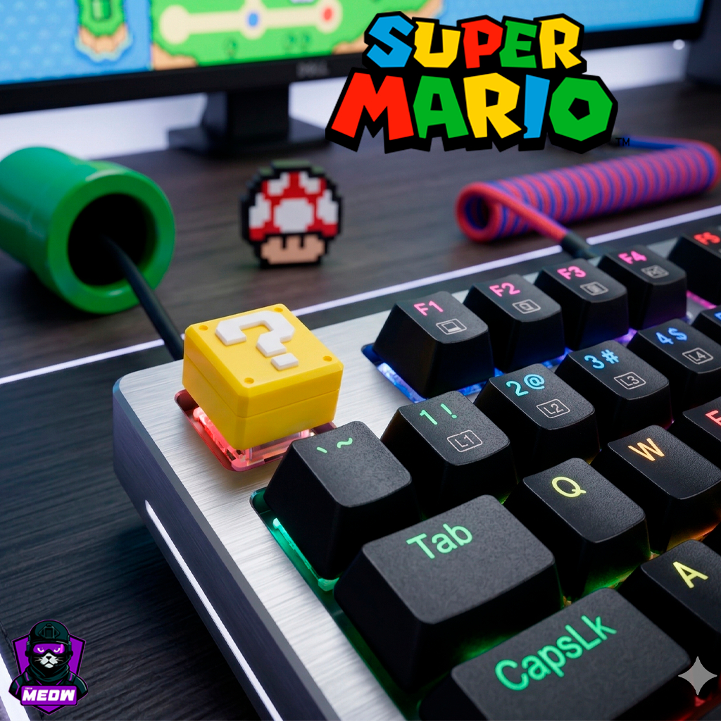 Keycap Personalizado Super Mario: Bloco de Interrogação (?) - Envio Rápido!